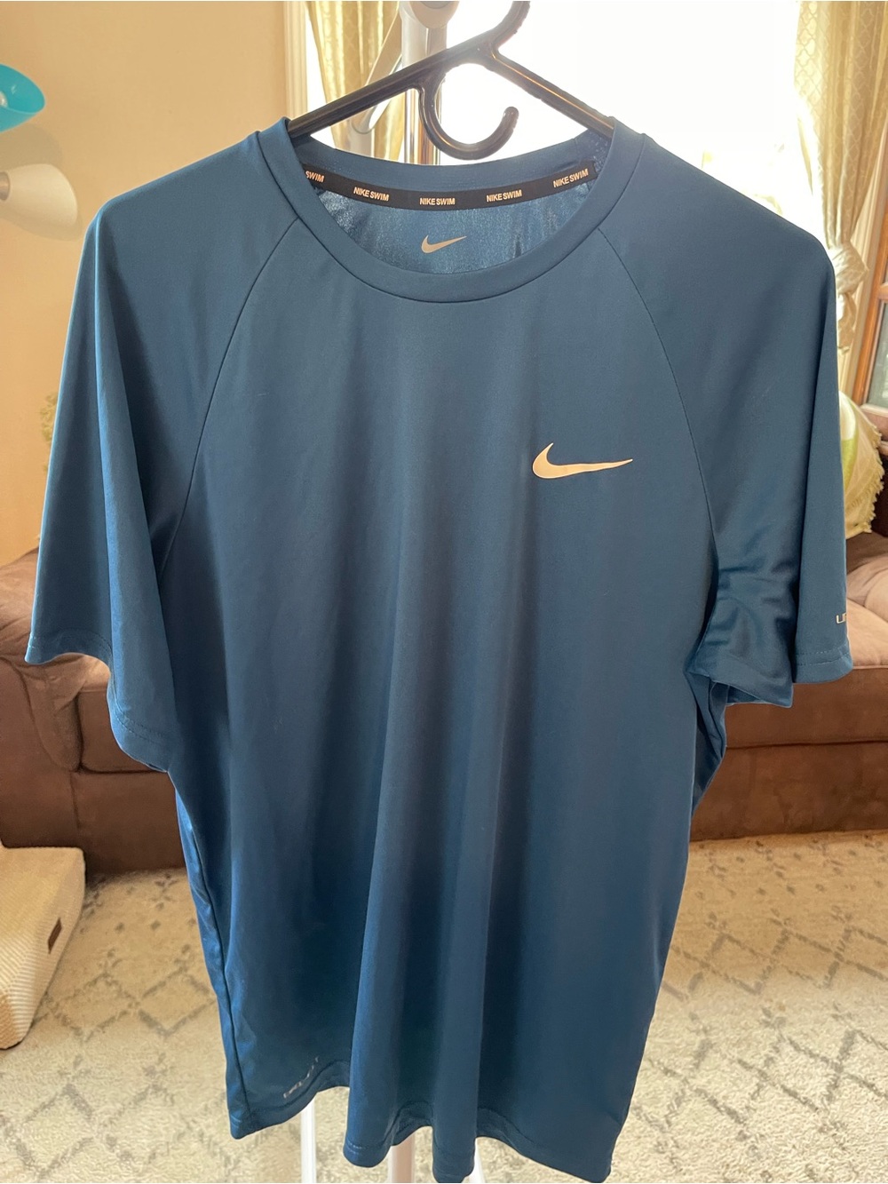 Nike Blue Short Sleeve Performance Tee with White Swoosh